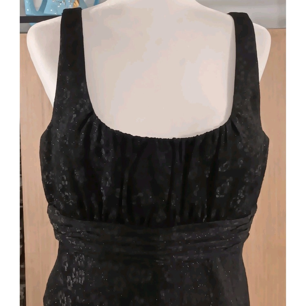 Evan Picone Dress Size 16 Black‎ Floral Lacey Fit And Flare Shimmery - Picture 2 of 7